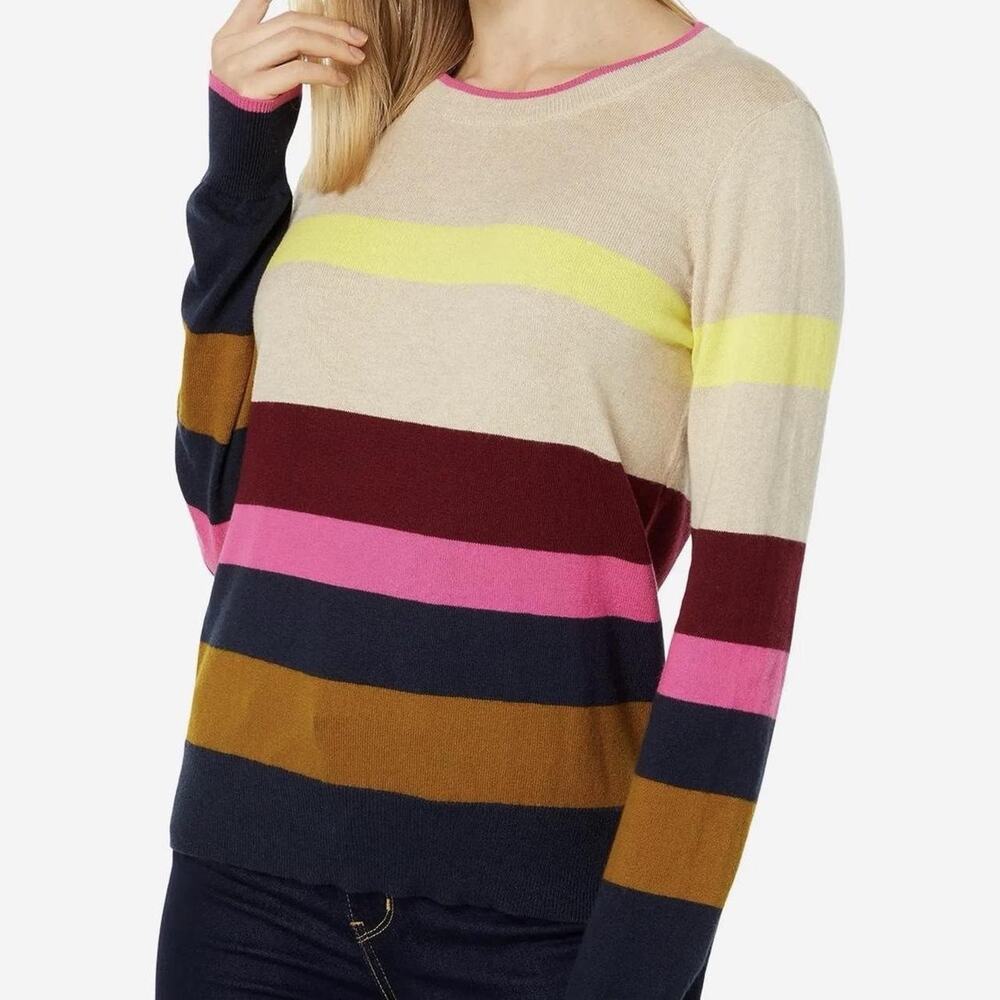 Faherty Ollie Crew Sweater Multicolor Cotton Cashmere Womens Small